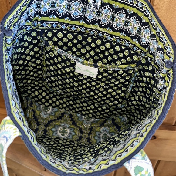 Fun Summer Vera bucket bag tote Green Navy Retired Cambridge - Picture 4 of 10